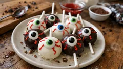 Cake pops di Halloween: palline di torta e nocciole ricoperte di cioccolato