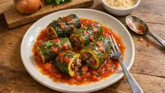 Zucchine ripiene di carne al sugo: morbide, succose e perfette in padella